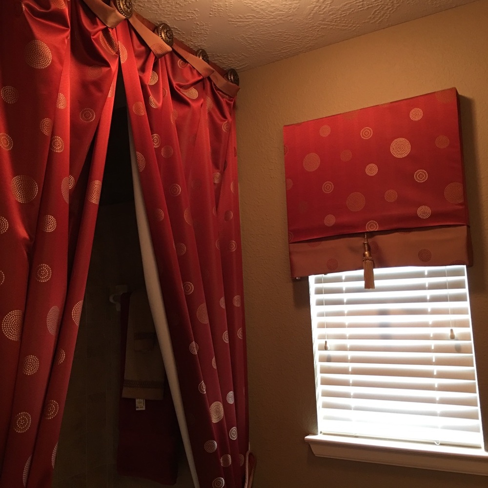 Custom Made Drapes with backing , tie backs